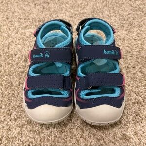 Kamik Kids' Blue and Pink Adventure Sandals